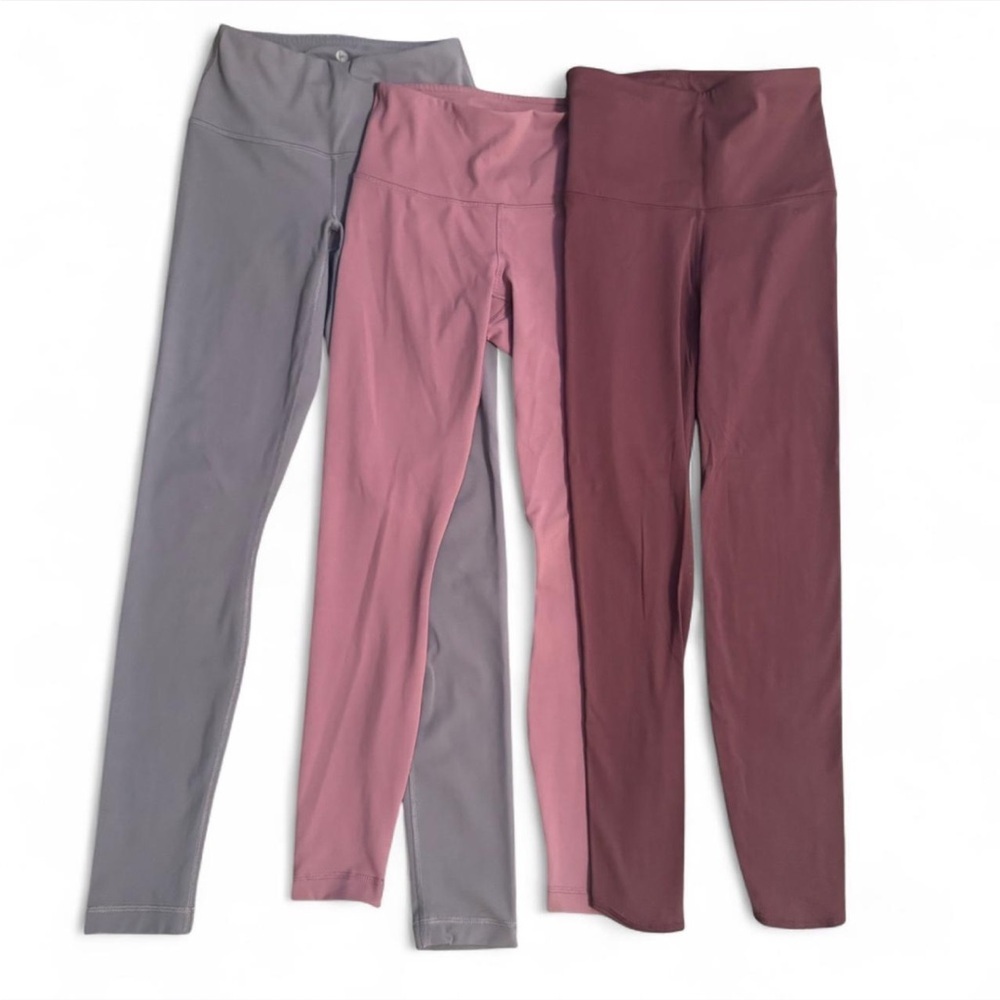 Set of Three High-Waisted Leggings. XS